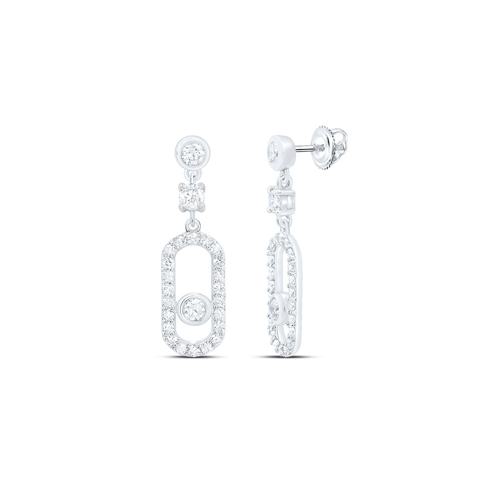 10K Yellow Or White Gold 1 Cttw Natural Diamond Cn Fashion Dangling Earring