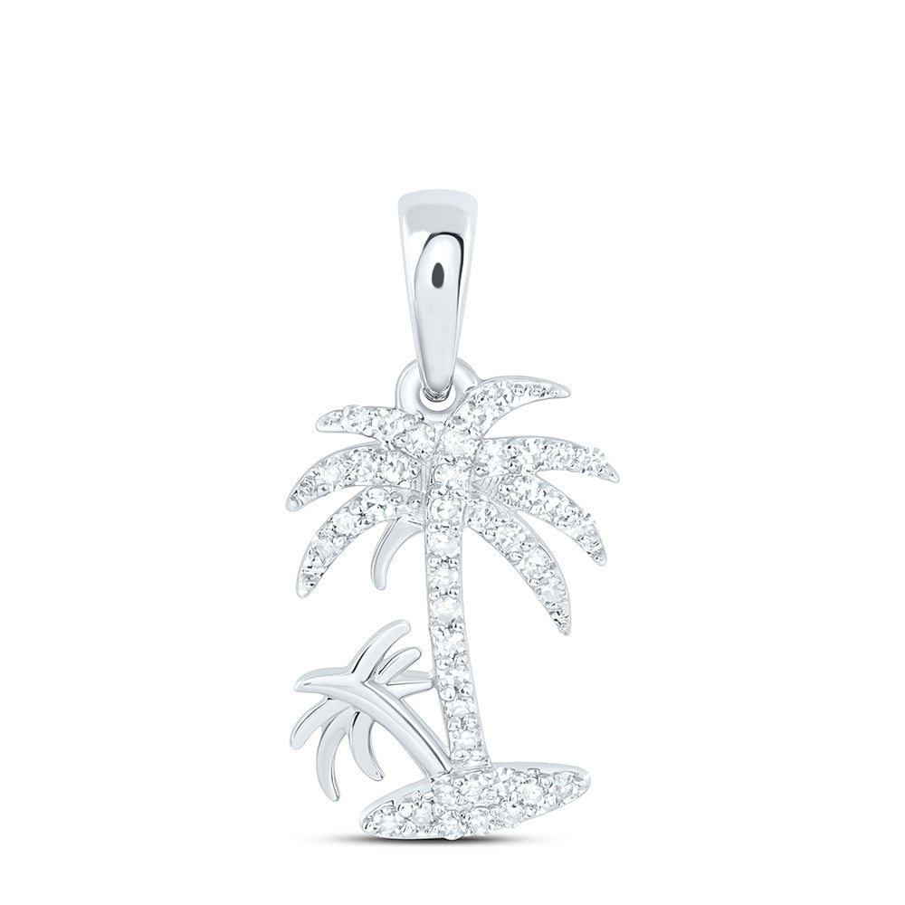 10K Yellow Or White Gold 1/6 Cttw Natural Diamond Nk Fashion Tree Pendant