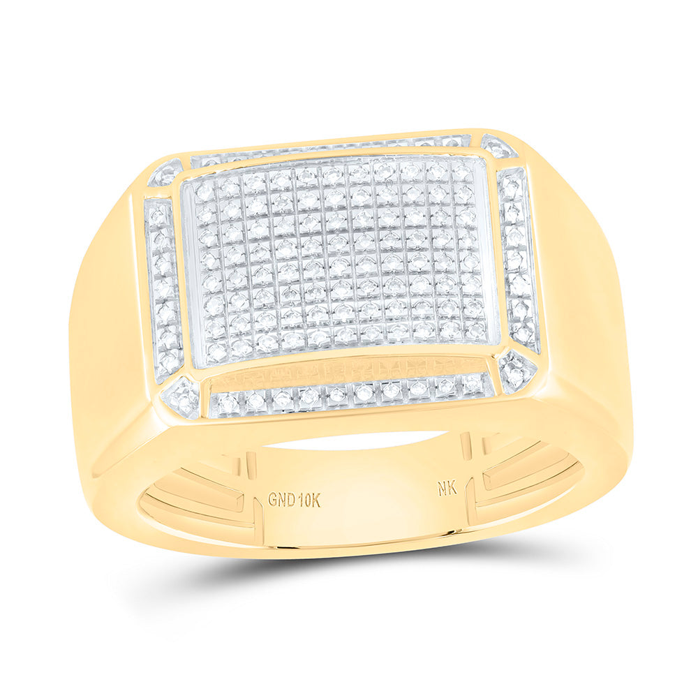 10K Yellow Gold 1/4 Cttw Natural Diamond Nk Mens Bridal Anniversary Wedding Engagement Band Ring