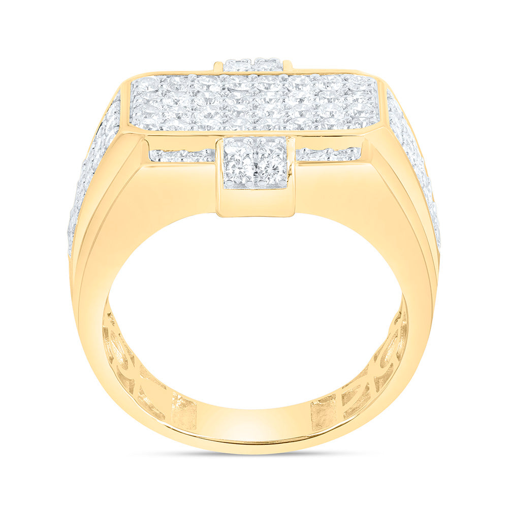 10K Yellow Gold 2 Cttw Natural Diamond Nk Mens Bridal Anniversary Wedding Engagement Band Ring