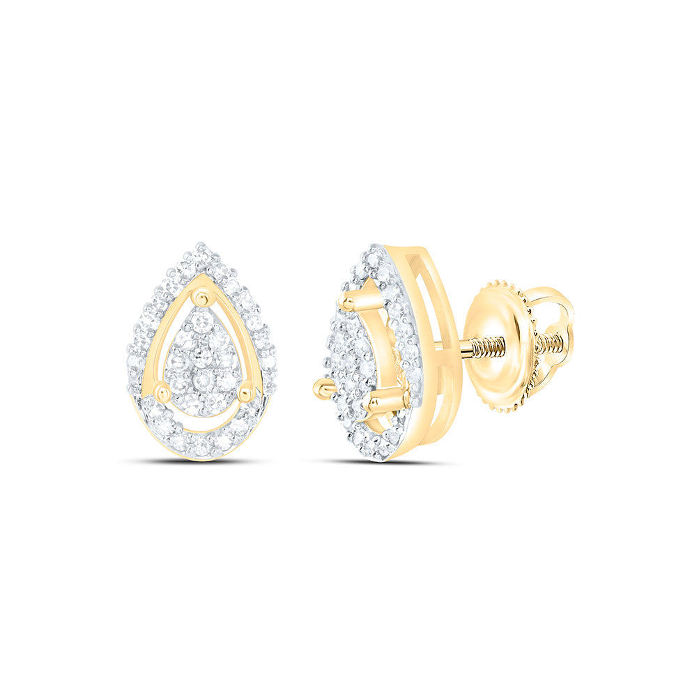 10K Yellow Or White Gold 1/5 Cttw Natural Diamond Nk Fashion Pear Earring