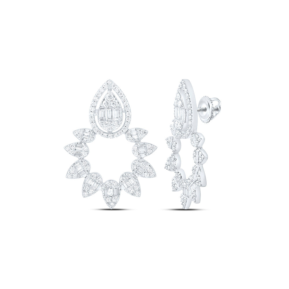 14K Yellow Or White Gold 1 5/8 Cttw Natural Diamond Ana M Fashion Diana Pear Earring