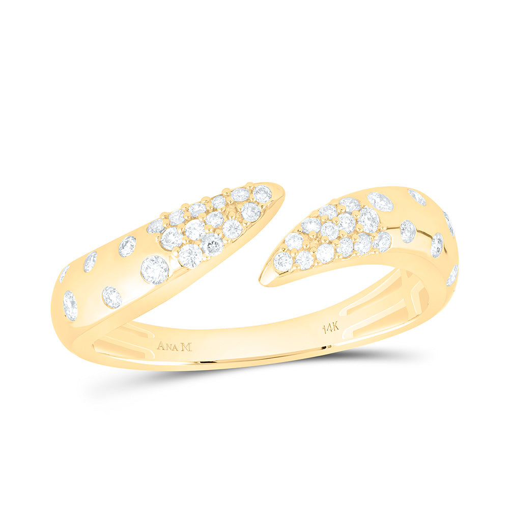 14K Yellow Or White Gold 1/4 Cttw Natural Diamond Ana M Fashion Bridal Anniversary Wedding Engagement Band Ring