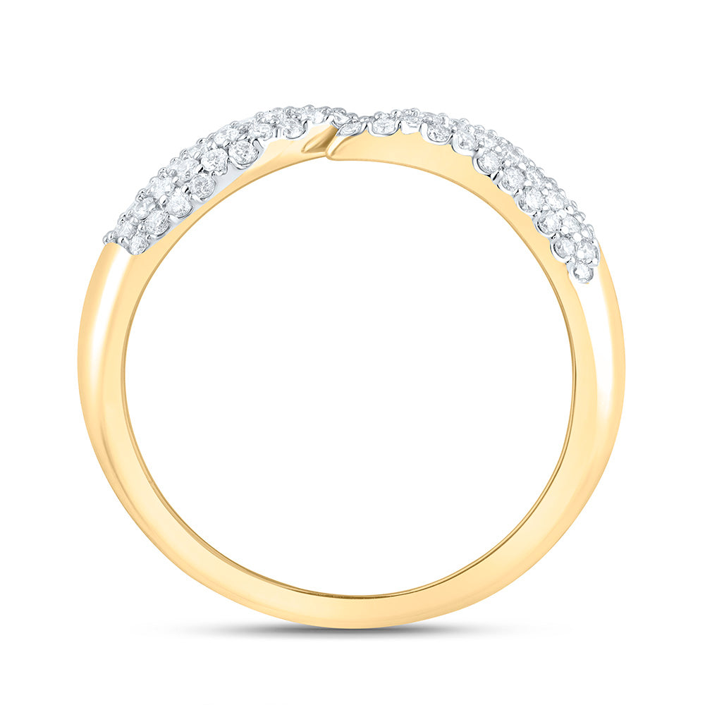 14K Yellow Or White Gold 3/8 Cttw Natural Diamond Ana M Fashion Bridal Anniversary Wedding Engagement Band Ring