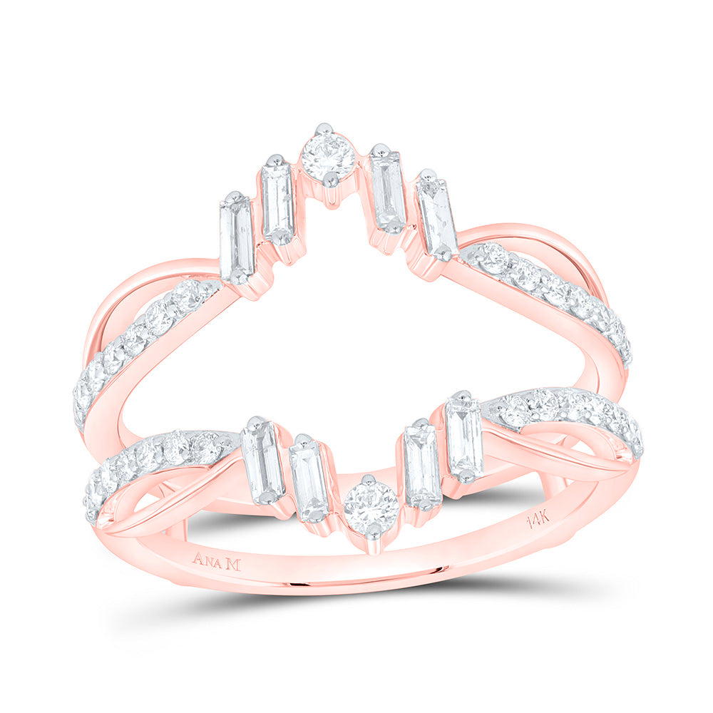 14K Yellow Or White Or Rose Gold 1/2 Cttw Natural Diamond Ana M Fashion Enhancer Bridal Anniversary Wedding Engagement Band Ring