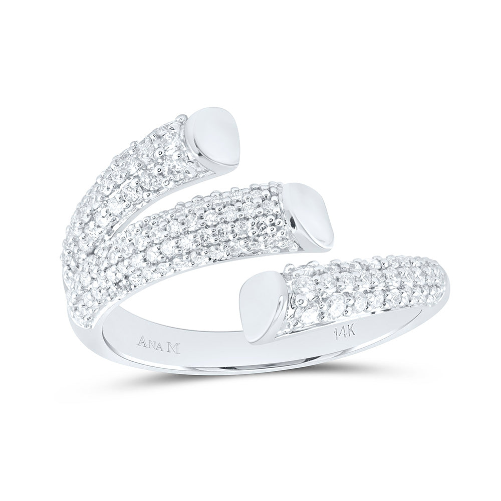 14K Yellow Or White Gold 5/8 Cttw Natural Diamond Ana M Fashion Bridal Anniversary Wedding Engagement Band Ring