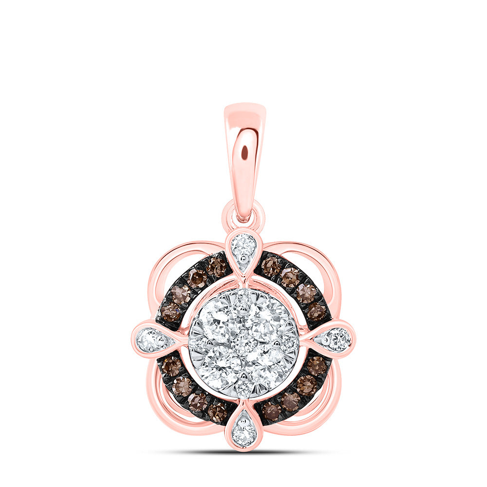 10K Yellow Or Rose Gold 3/8 Cttw Natural Diamond Cn Fashion Cognac Natural Pendant