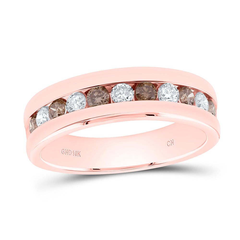 10K Yellow Or White Or Rose Gold 1 Cttw Natural Diamond Cn Diamond Mens Machine Set Bridal Anniversary Wedding Engagement Band Ring