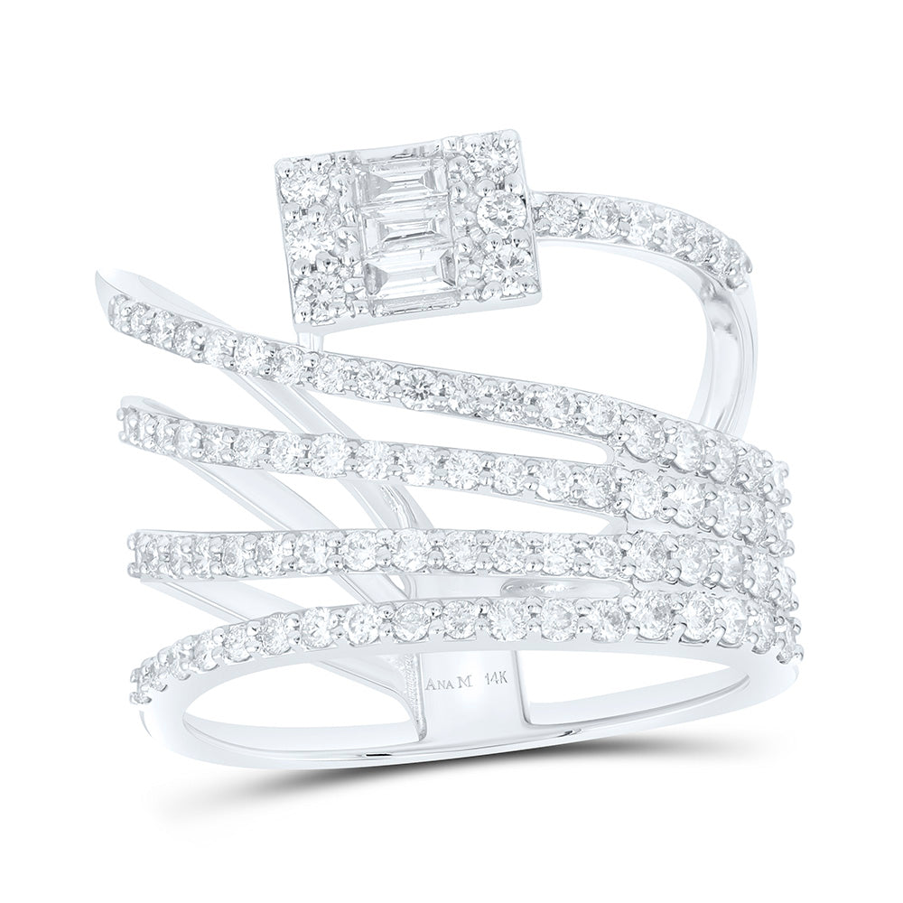 14K Yellow Gold 1 Cttw Natural Diamond Ana M Fashion Bridal Anniversary Wedding Engagement Band Ring