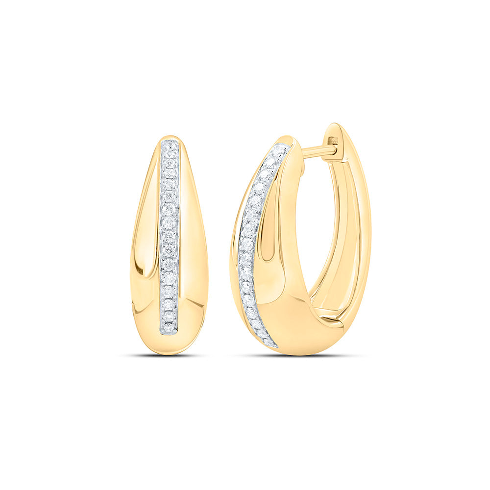 10K Or 14K Yellow Gold 1/6 Cttw Natural Diamond Cn Fashion Hoop Earring