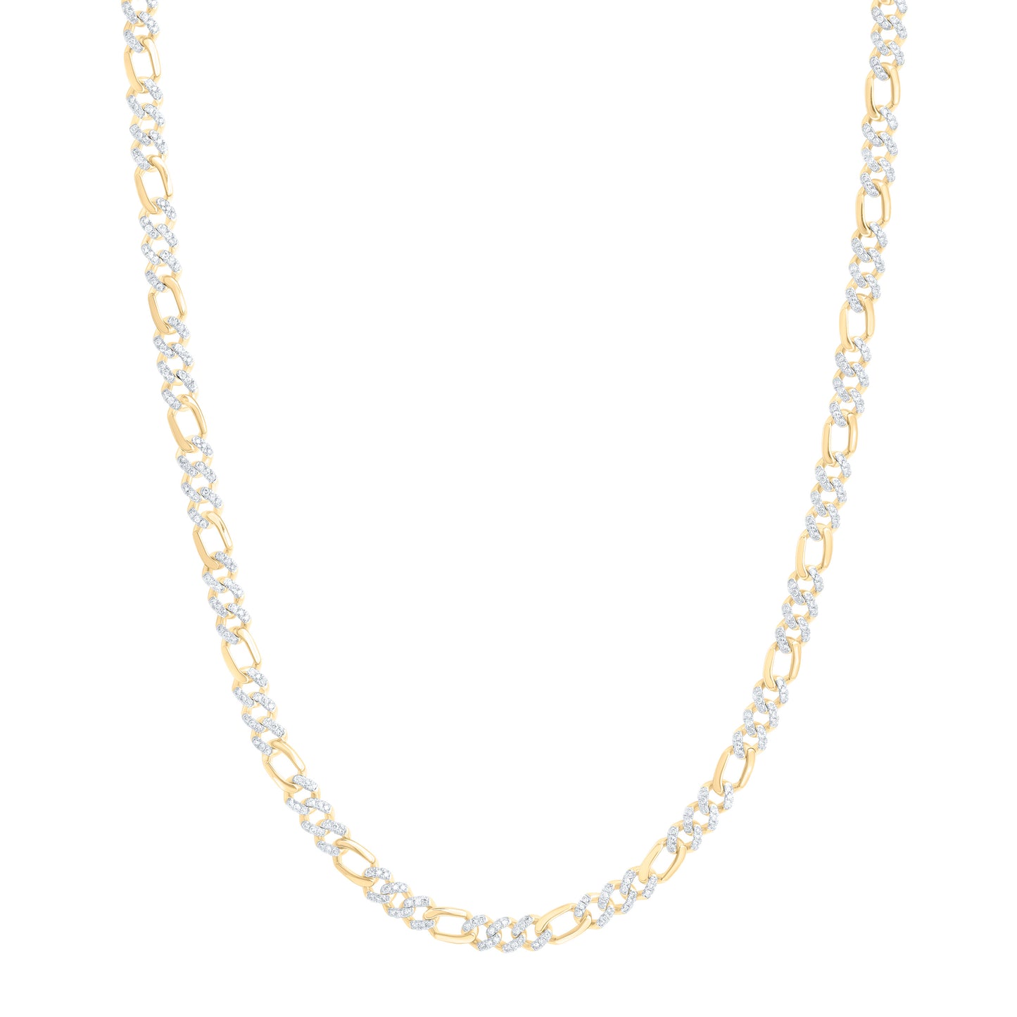 10K Yellow Gold 2 1/2Ctw Natural Diamond Cuban Link Mens Chain (22 Inch)