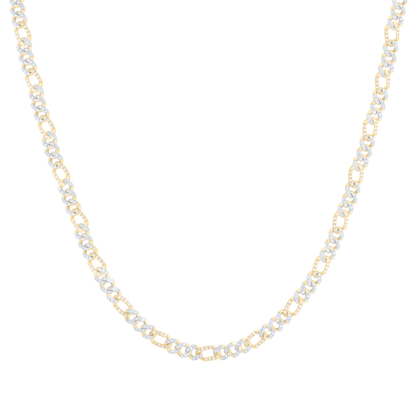 10K Yellow Gold 3 3/4Ctw Natural Diamond Cuban Link Mens Chain (22 Inch)