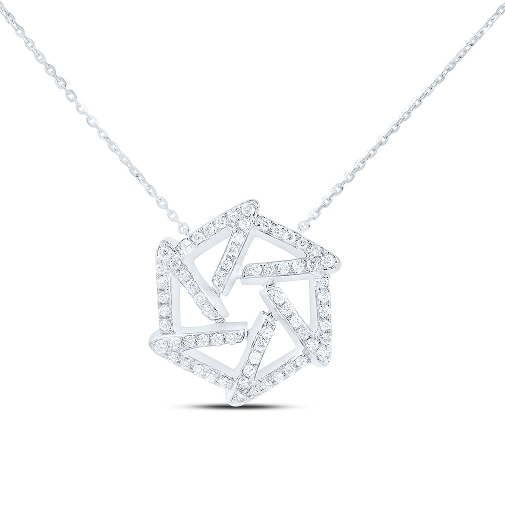 14K Yellow Or White Gold 1/3Ctw Natural Diamond Ana M Fashion Necklace (18 Inch)