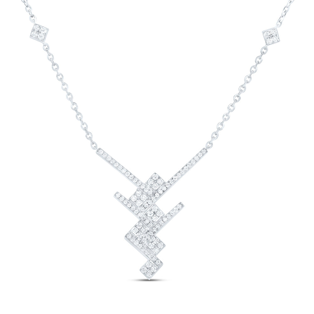 14K Yellow Or White Gold 1/2Ctw Natural Diamond Ana M Fashion Necklace (18 Inch)