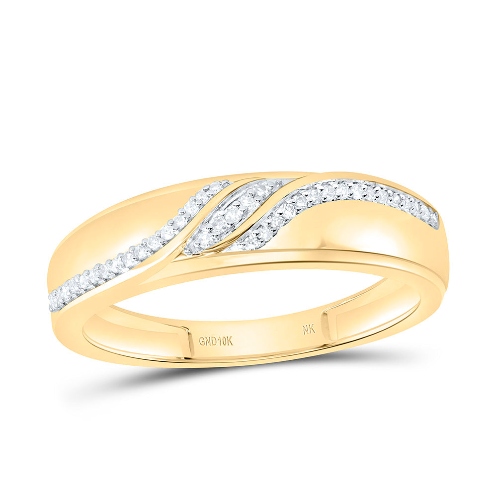 10K Yellow Gold 1/8 Cttw Natural Diamond Mens Band