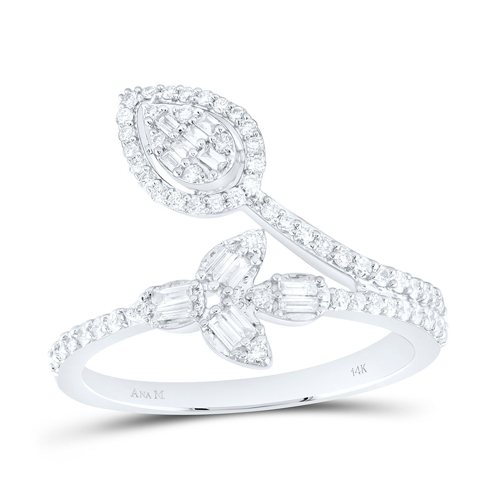 14K Yellow Gold 3/8Ctw Natural Diamond Ana M Fashion Pear Ring