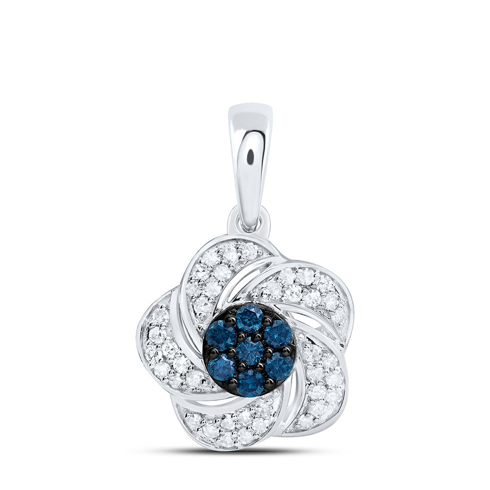 10K Yellow Or White Or Rose Gold 1/4Ctw Natural Diamond Cn Fashion Natural Flower Pendant