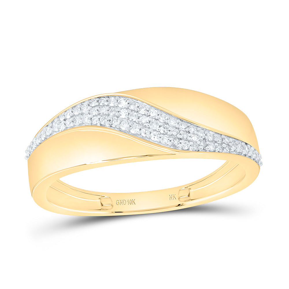 10K Yellow Gold 1/4 Cttw Natural Diamond Mens Band