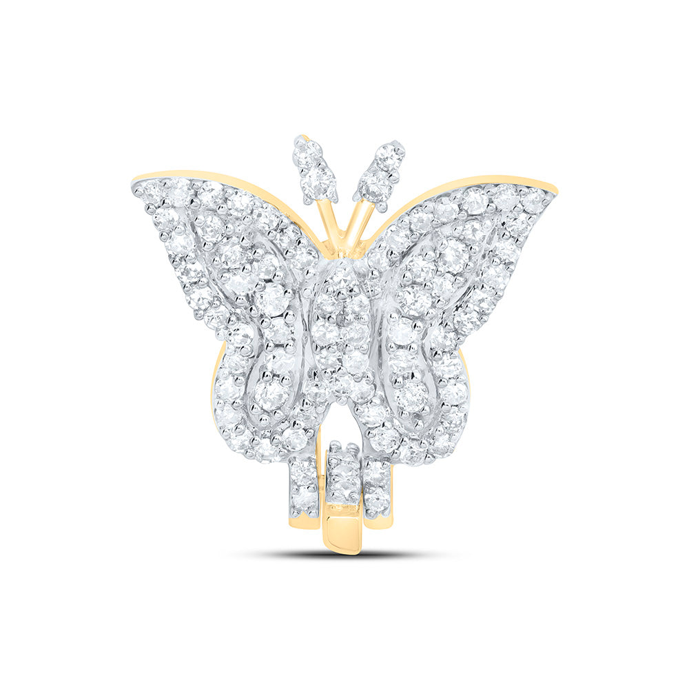 10K Yellow Gold 3/8Ctw Natural Diamond Butterfly Bail