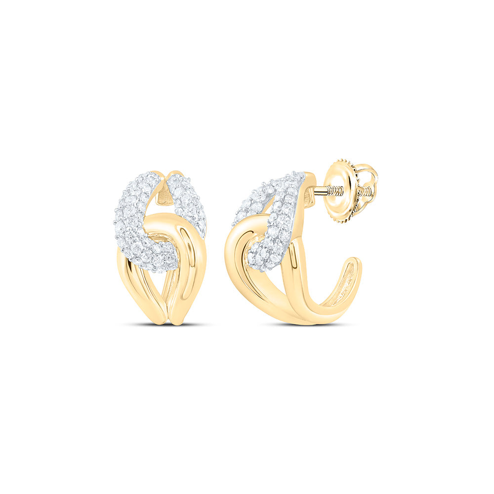 14K Yellow Gold 1/2Ctw Natural Diamond Ana M Fashion Earring