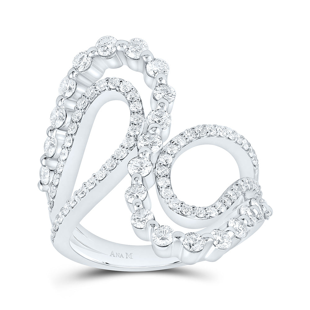 14K Yellow Gold 1 1/3Ctw Natural Diamond Ana M Fashion Ring