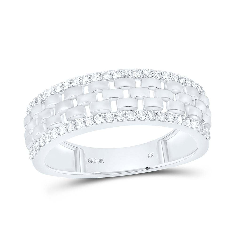 10K Yellow Gold 3/8 Cttw Natural Diamond Mens Band
