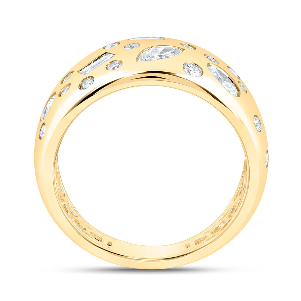 14K Yellow Gold 1 1/2Ctw Natural Diamond Ana M Fashion Ring