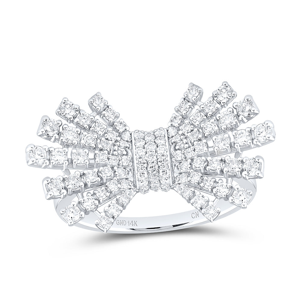 14K Yellow Gold 7/8Ctw Natural Diamond Cn Fashion Bow Ring