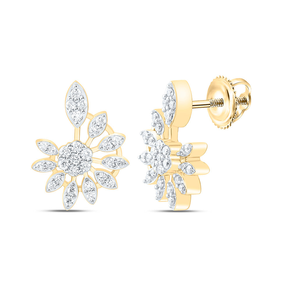 14K Yellow Or White Gold 3/8Ctw Natural Diamond Ana M Fashion Earring