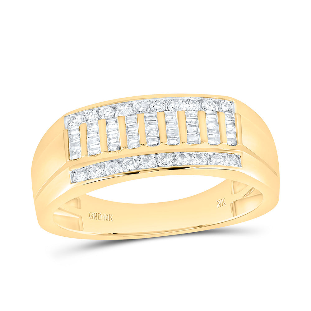 10K Yellow Gold 1/2Ctw Natural Diamond Mens Ring