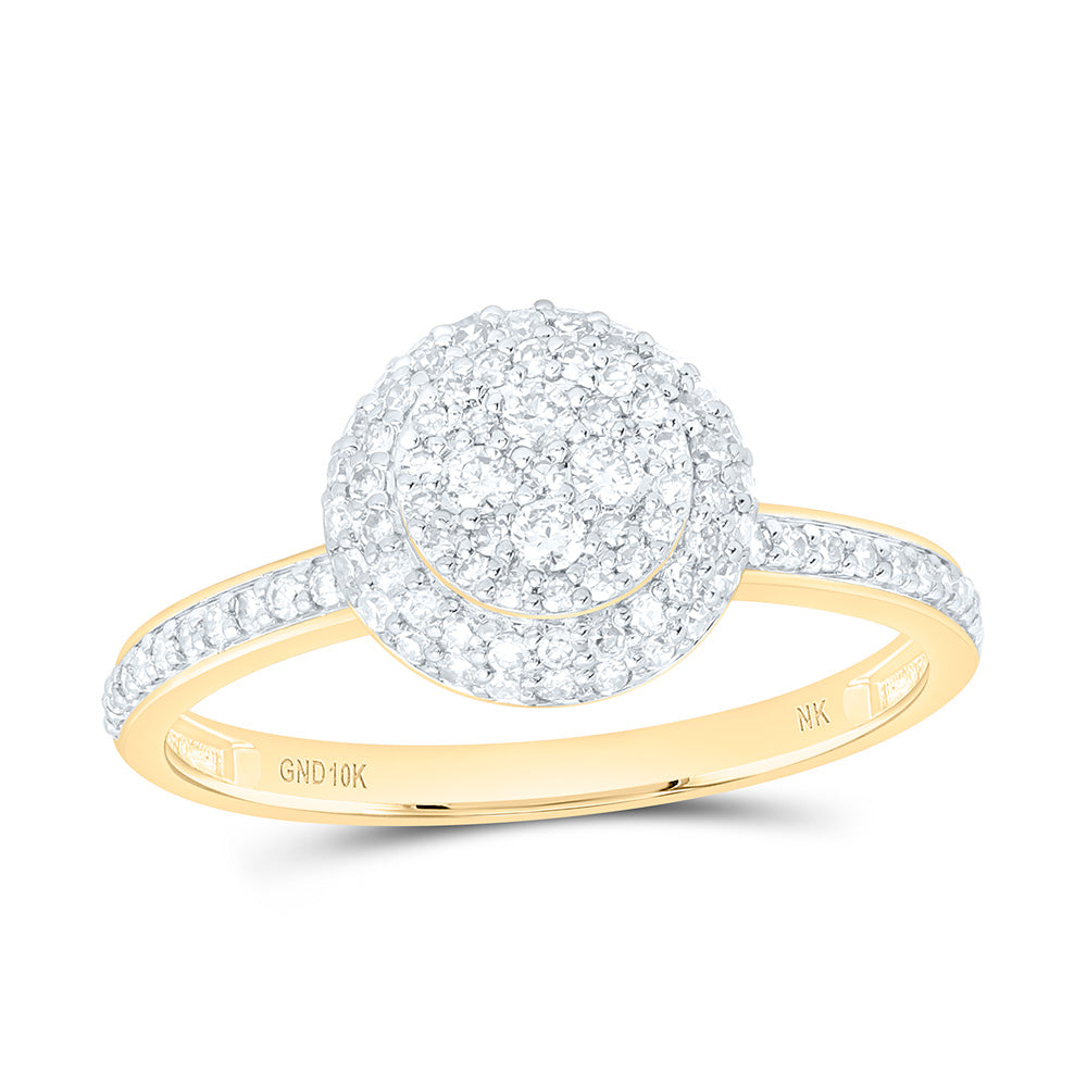 10K White Gold 3/8Ctw Natural Diamond Fashion Flower Ring
