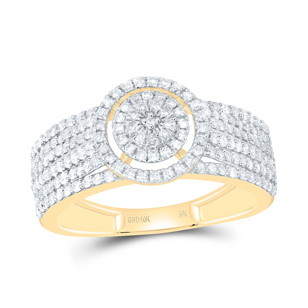 10K Yellow Gold 5/8Ctw Natural Diamond Fashion Round Ring