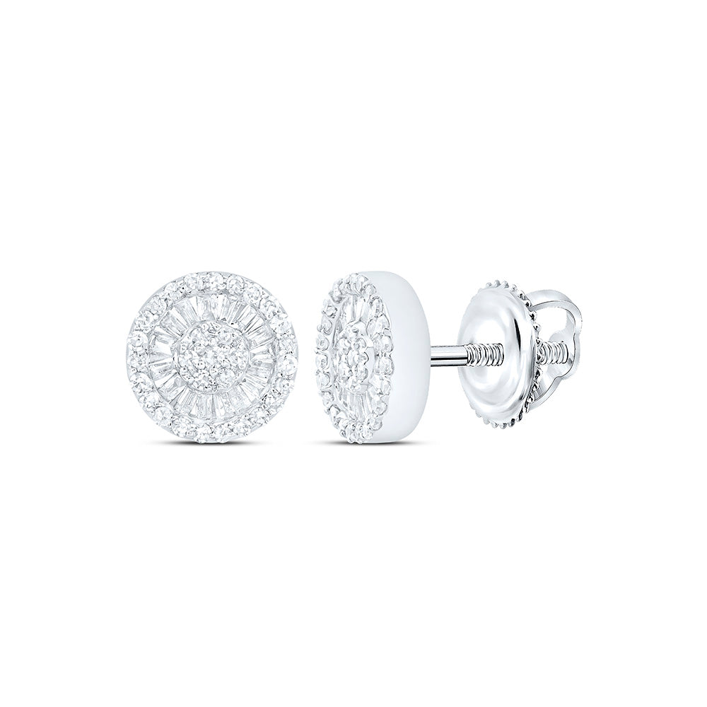 10K Yellow Or White Gold 3/8Ctw Natural Diamond Fashion Round Earring