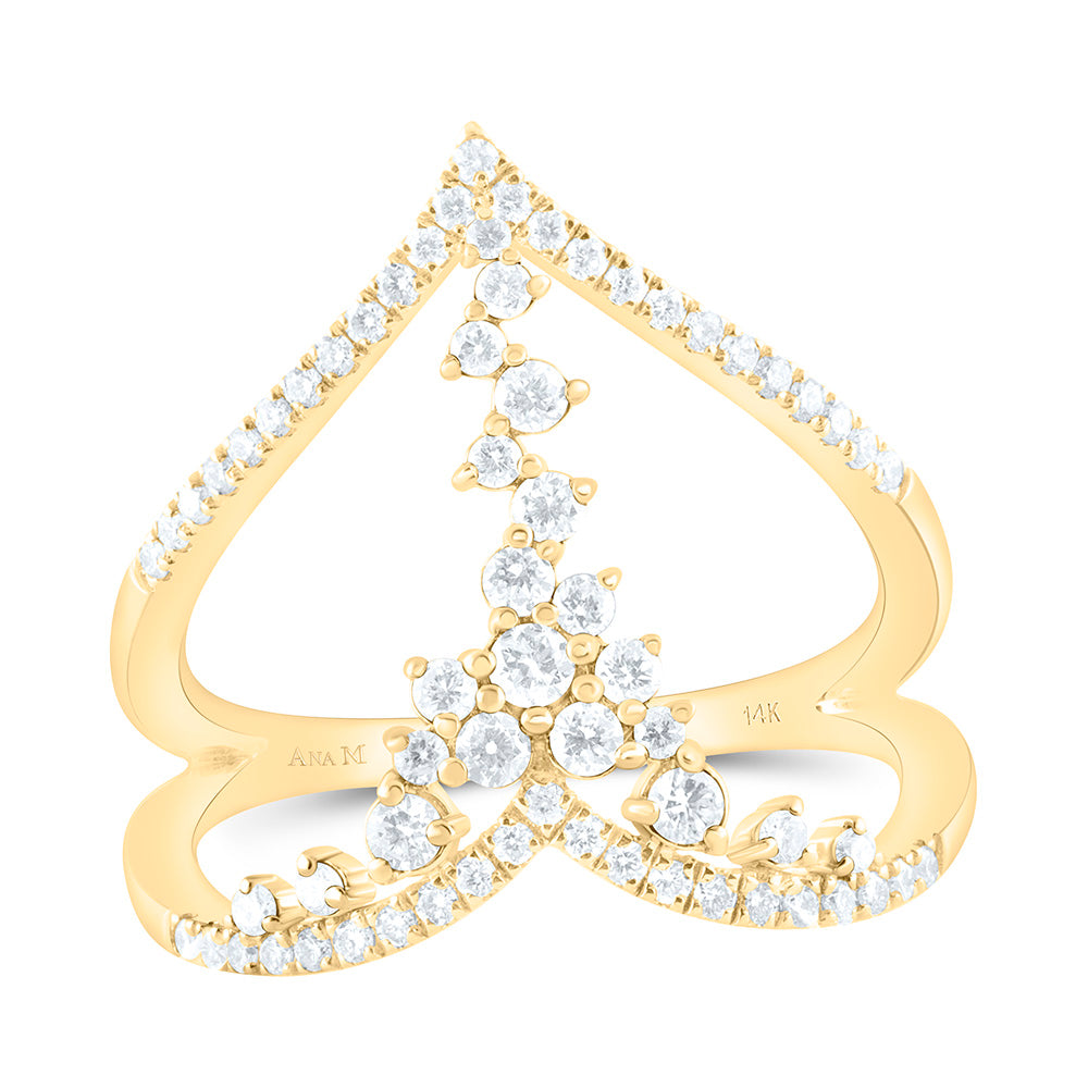 14K Rose Gold 1/8Ctw Natural Diamond Ana M Fashion Pear Ring
