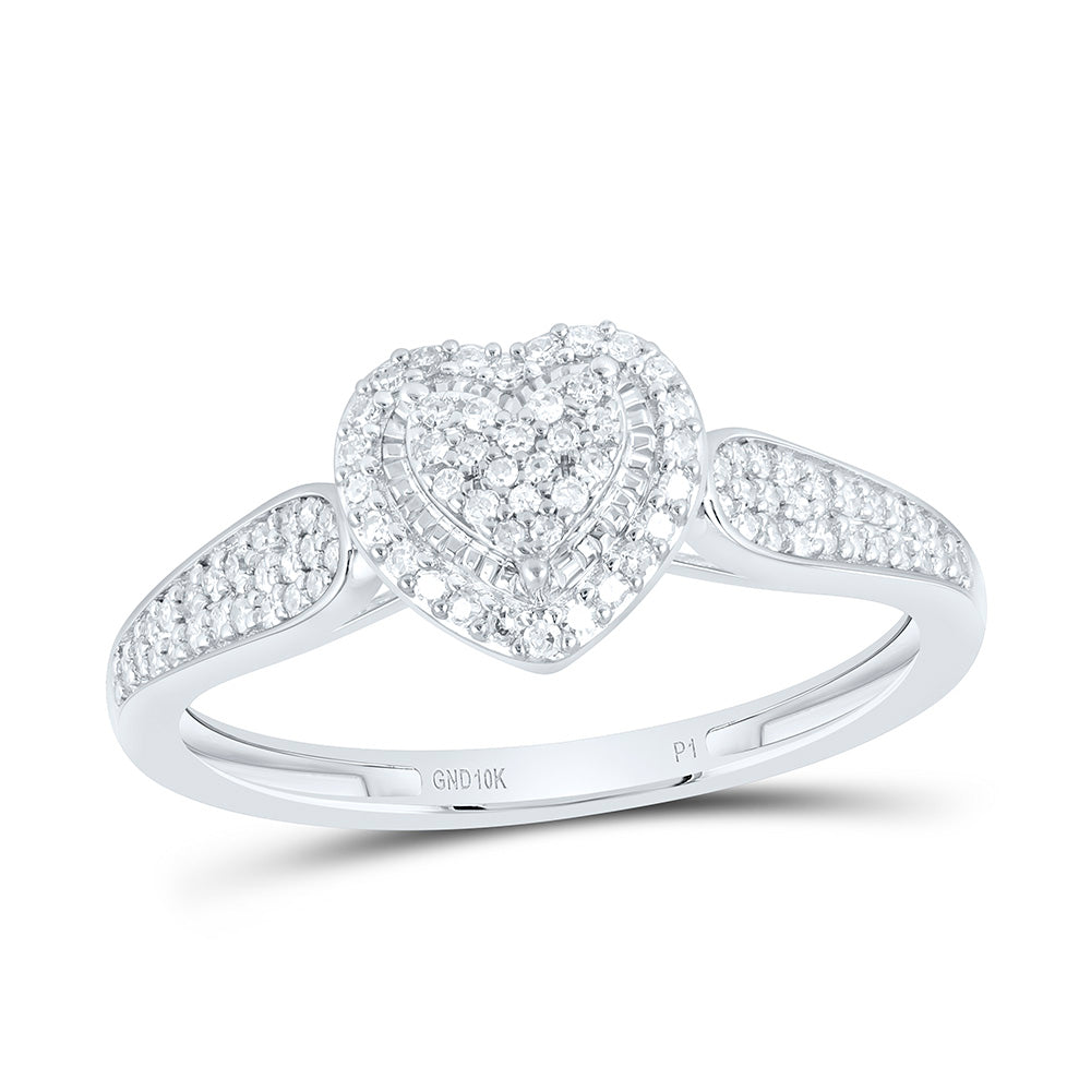 10K Yellow Gold 1/4Ctw Natural Diamond P1 Gift Heart Ring
