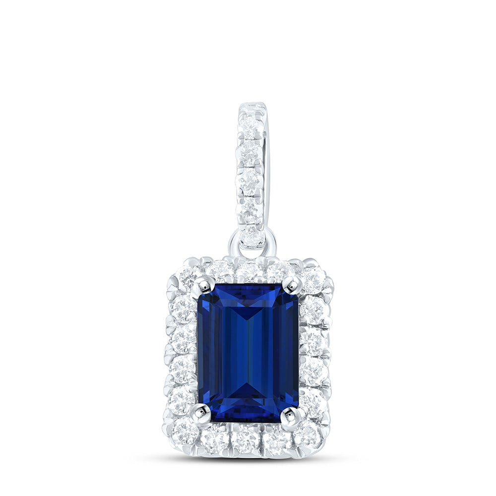 14K Yellow Or White Gold 1/4Ctw Natural Diamond Ana M 7X5Mm Natural Gem Octagon Pendant