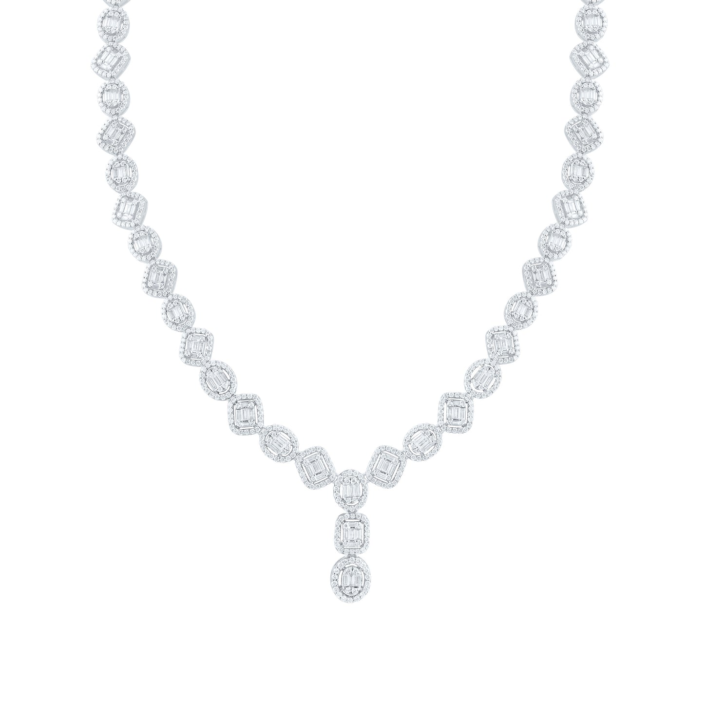 14K Yellow Or White Gold 6 1/3Ctw Natural Diamond Ana M Fashion Necklace (17 Inch)