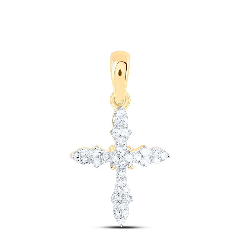 Sterling Silver 1/10Ctw Natural Diamond P1 Gift Cross Pendant