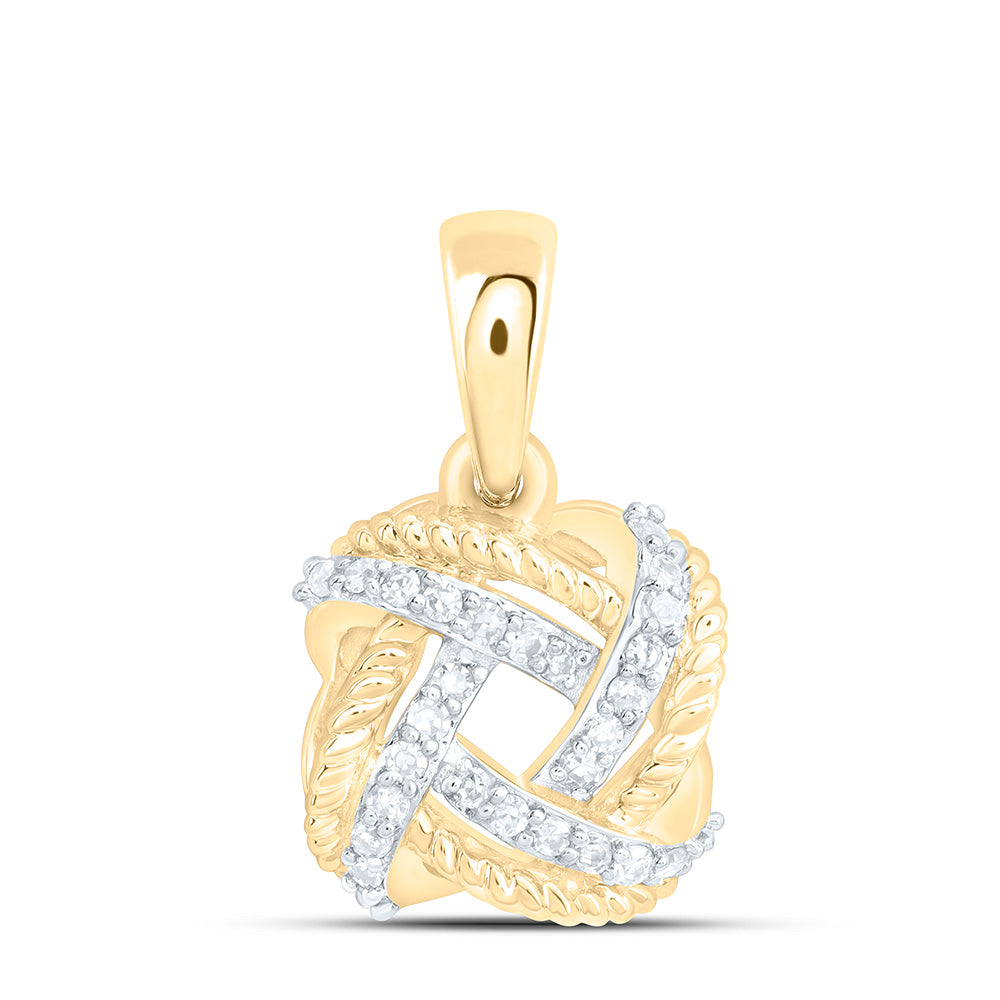10K Yellow Gold 1/10Ctw Natural Diamond Fashion Pendant