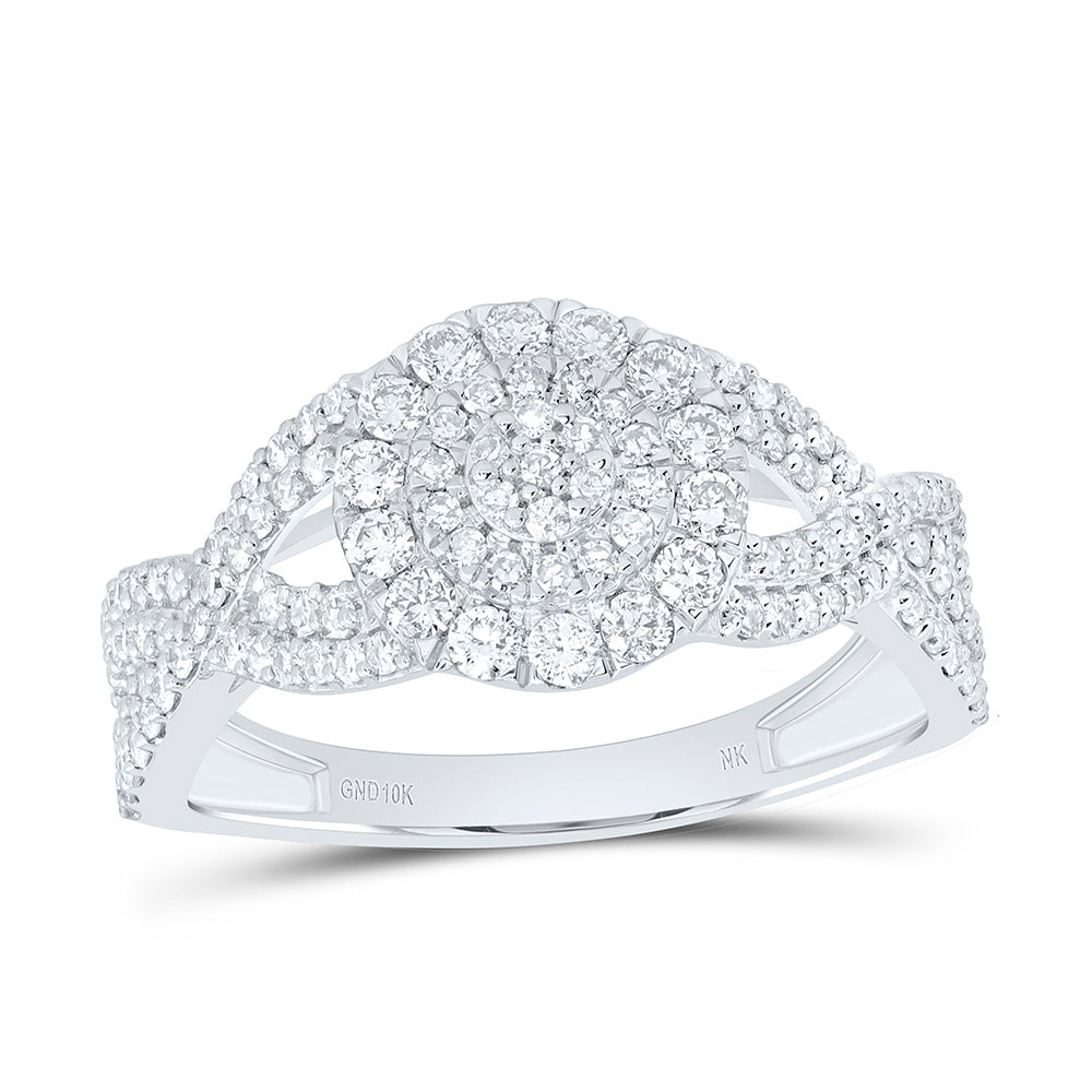 10K Yellow Gold 5/8Ctw Natural Diamond Fashion Round Ring