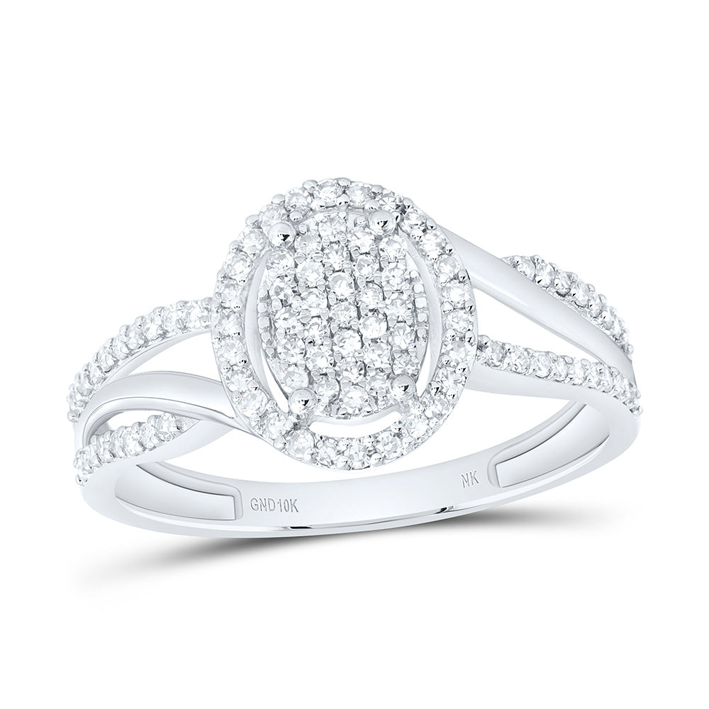 10K Yellow Gold 1/3Ctw Natural Diamond Fashion Oval Ring
