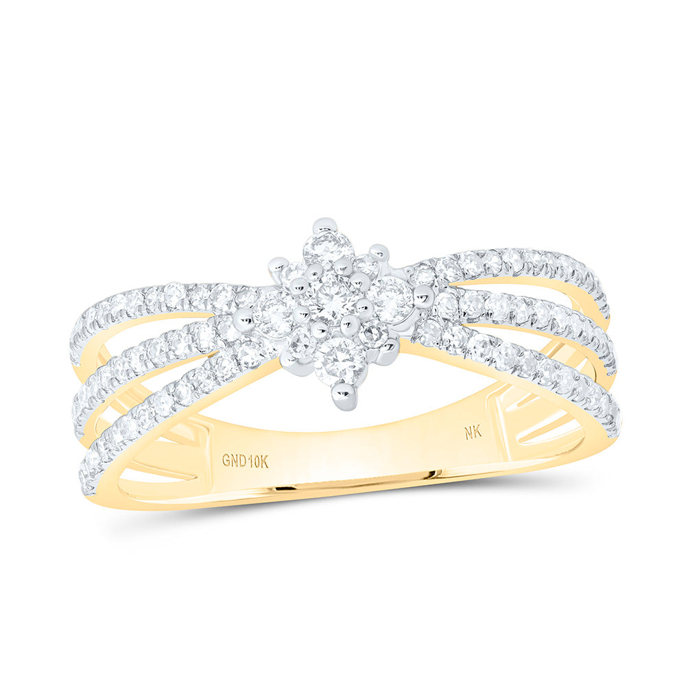 10K Yellow Gold 3/8Ctw Natural Diamond Fashion Ring