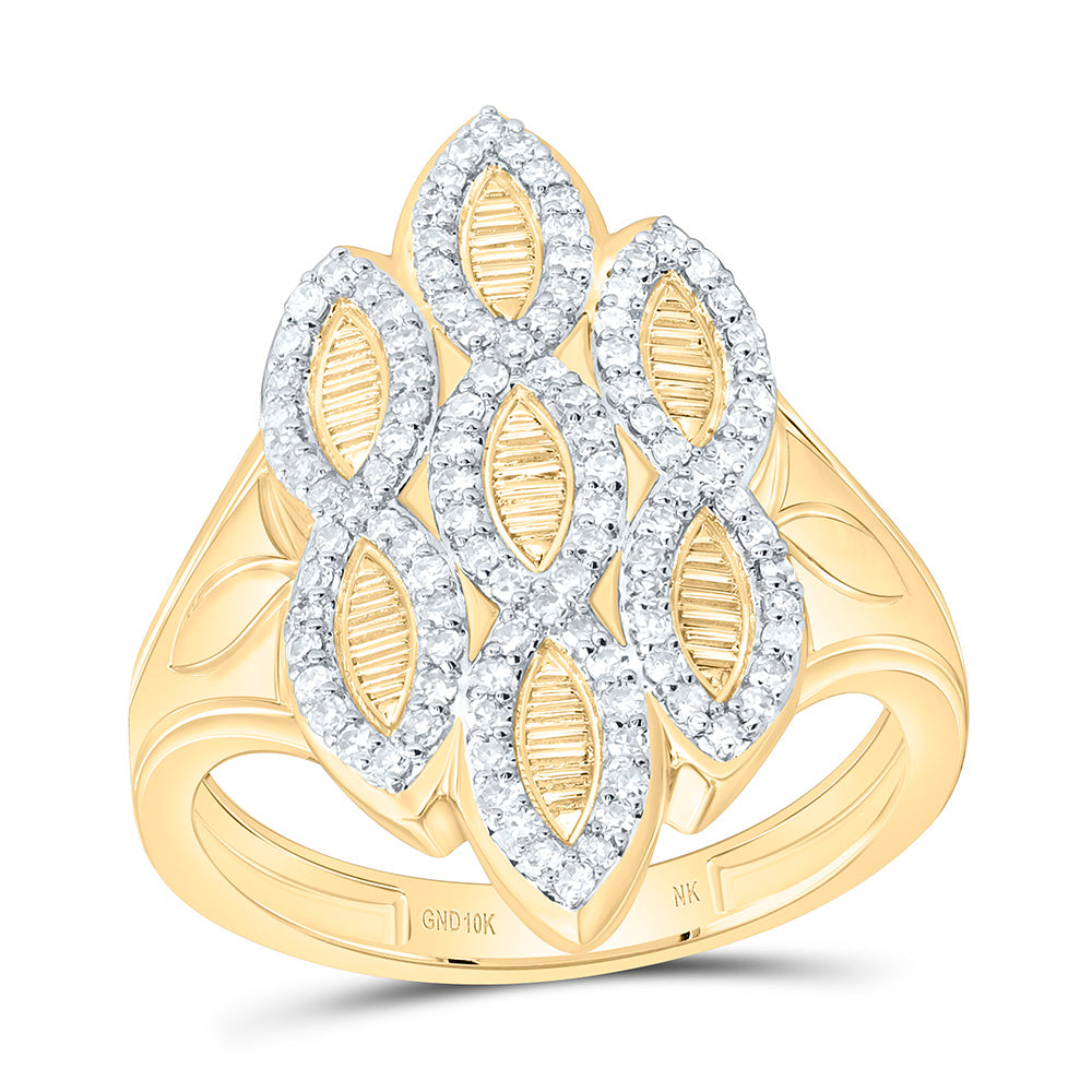 10K Yellow Gold 3/8Ctw Natural Diamond Fashion Ring