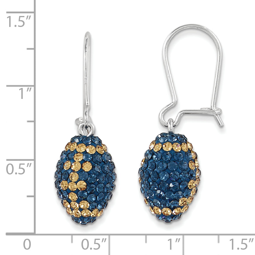 Sterling Silver Swarovski Elements Football Earrings
