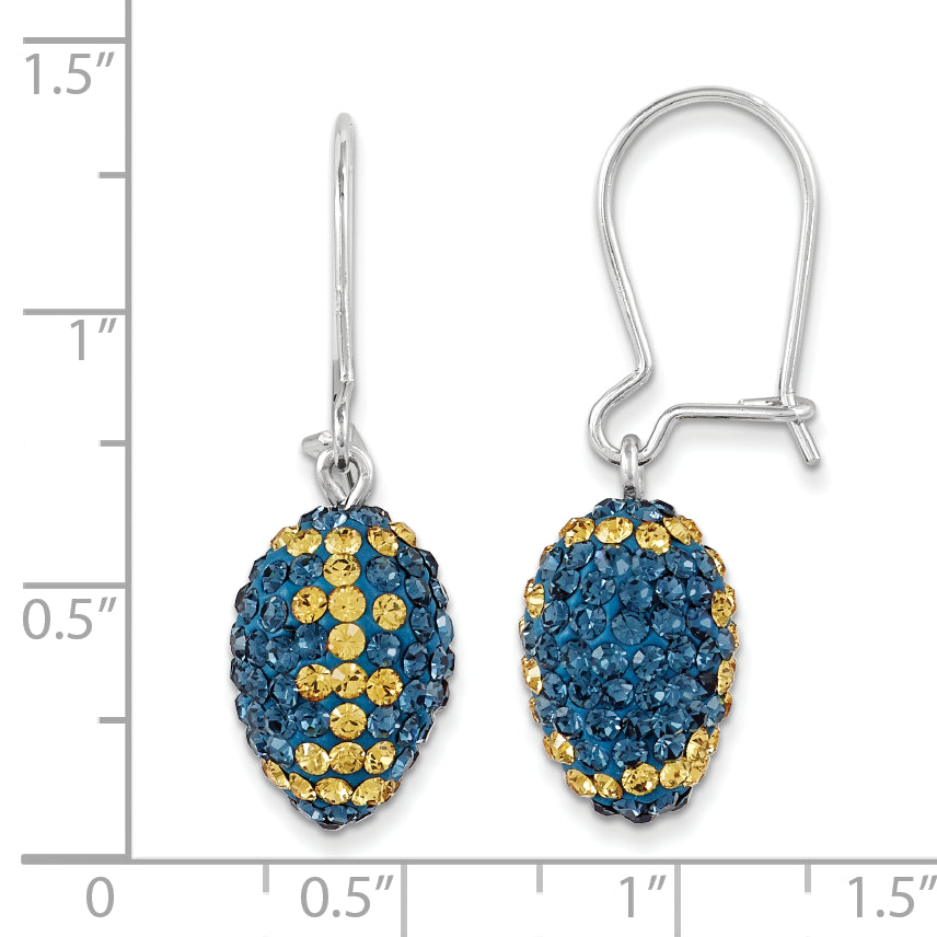 Sterling Silver Swarovski Elements Football Earrings