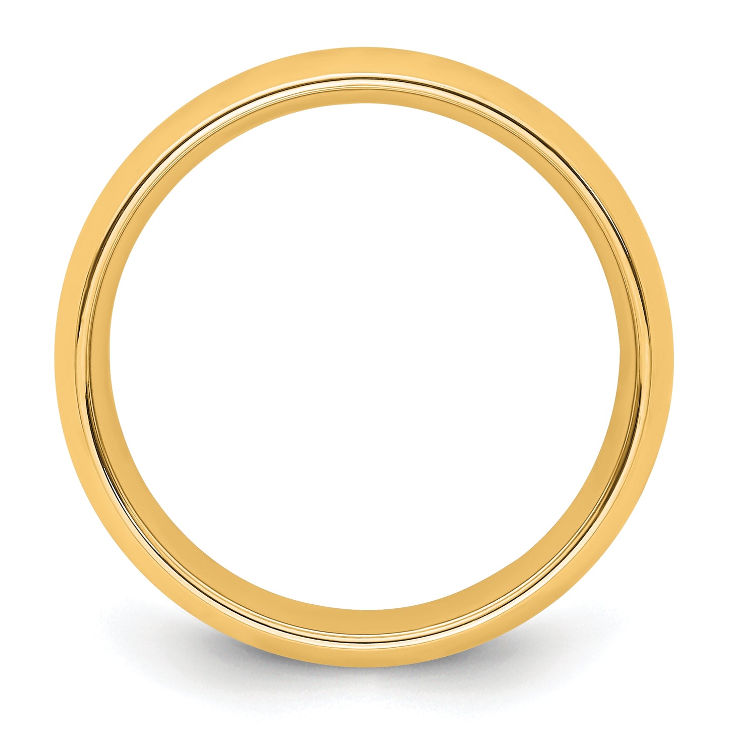14k Yellow Gold 6mm Standard Weight Comfort Fit Wedding Band Size 5