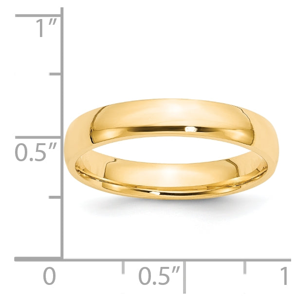 14k Yellow Gold 4mm Lightweight Comfort Fit Wedding Band Size 5.5