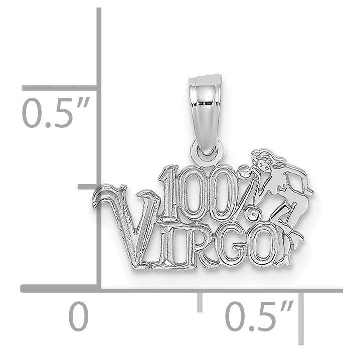 14K White Gold 100% VIRGO Zodiac Charm