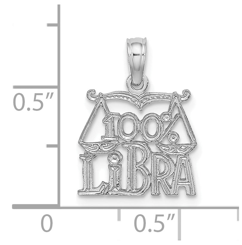14K White Gold 100% LIBRA Zodiac Charm