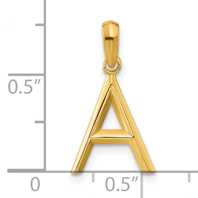 14K Yellow Gold Fancy Letter A